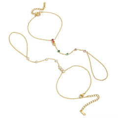 Lola Rainbow Gold Hand Chain