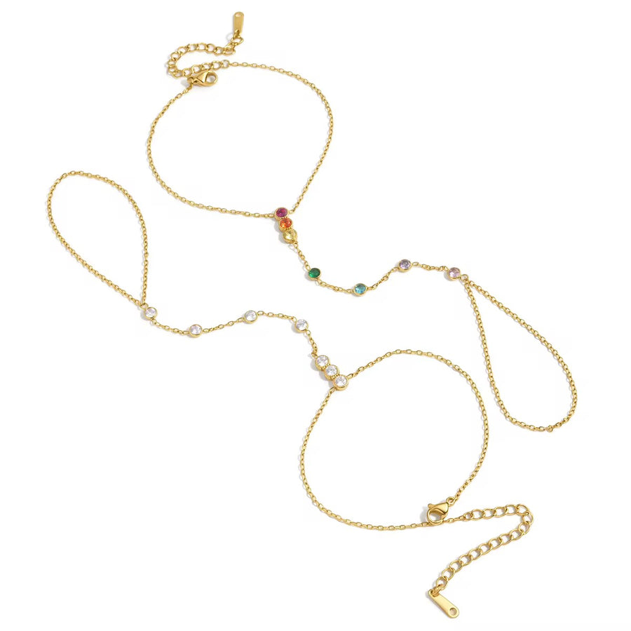 Lola Rainbow Gold Hand Chain