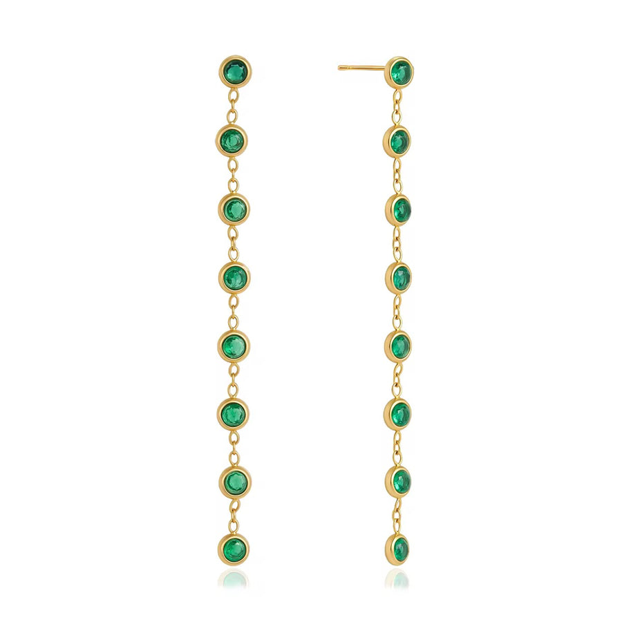 Nova Green Dangling Stud Earrings