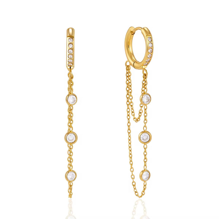 Nova Gold Dangling Huggie Earrings