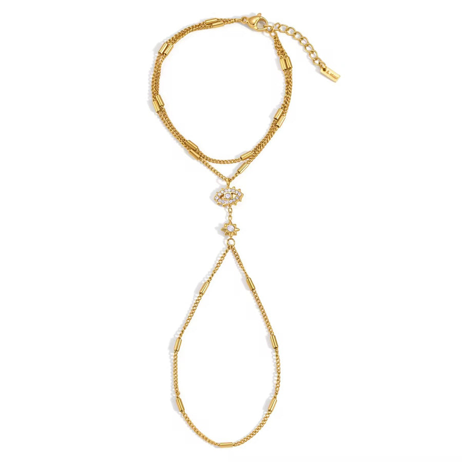 Evil Eye Gold Hand Chain