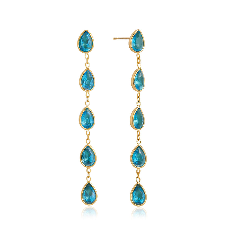 Romy Blue Dangling Stud Earrings