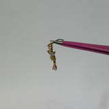 Purple Dangling Butterfly Nose Stud - Gold
