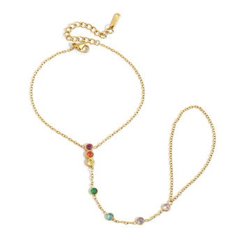 Lola Rainbow Gold Hand Chain