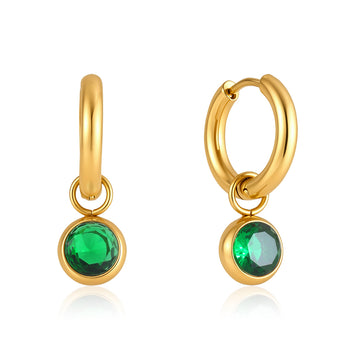 Lola Green Huggie Earrings