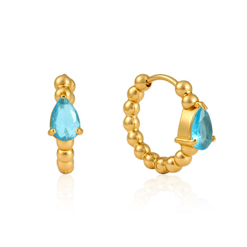 Mimi Blue Huggie Earrings