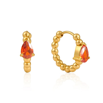 Mimi Red Huggie Earrings
