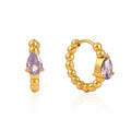 Mimi Purple Huggie Earrings