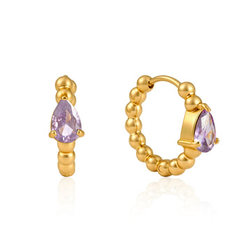 Mimi Purple Huggie Earrings