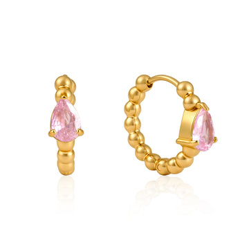 Mimi Pink Huggie Earrings