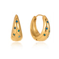 Lyra Blue Hoop Earrings