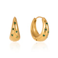 Lyra Green Hoop Earrings