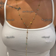 Alora Dangling Gemstone Necklace — features