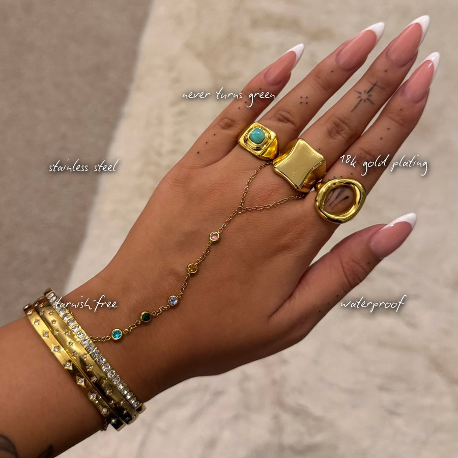 Alvie Gold Hand Chain — features