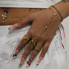 Amor Gold Hand Chain - ILLUSIVE JEWELS USA