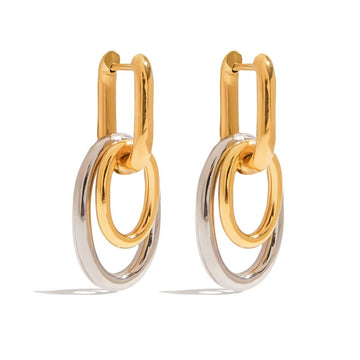 Aris Mixed Metal Linked Hoop Earrings