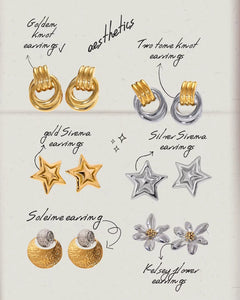 Astra Mixed Metal Stud Earrings - ILLUSIVE JEWELS USA