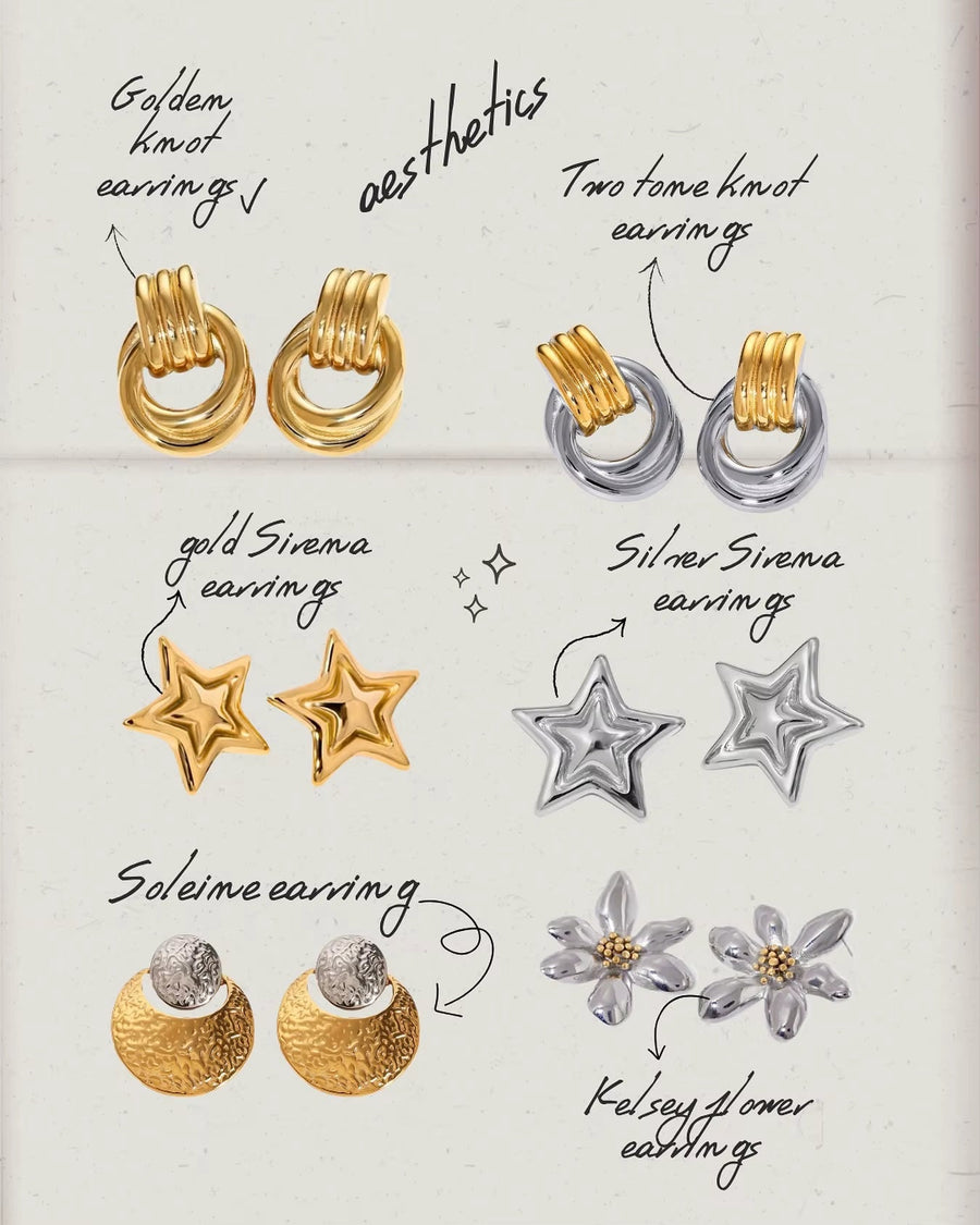 Astra Mixed Metal Stud Earrings