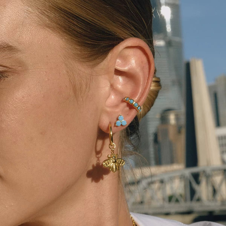 Bee Gold Hoops