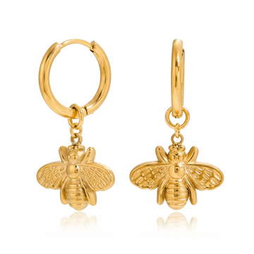 Bee Gold Hoops