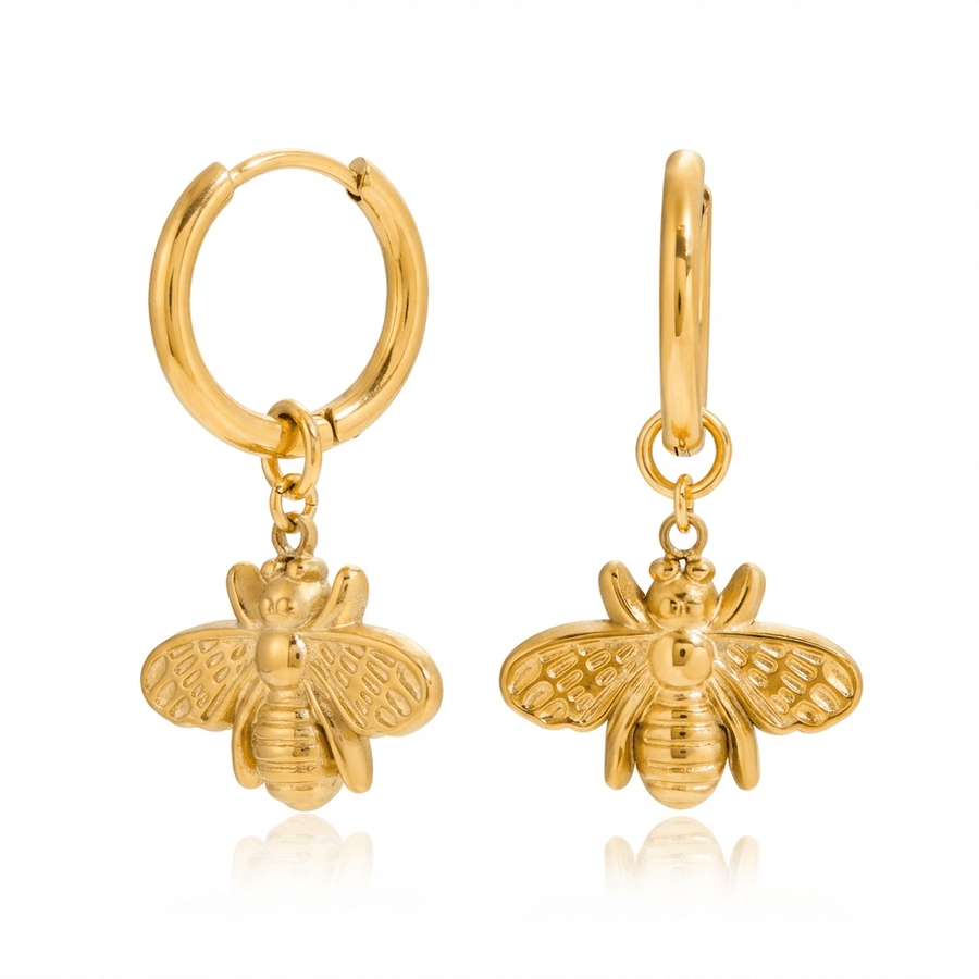 Bee Gold Hoops