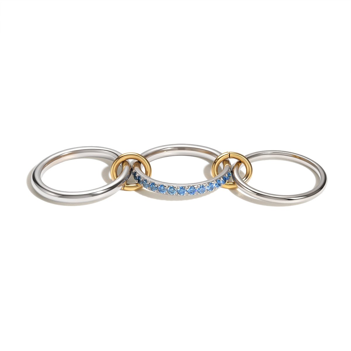 Blue Mixed Metal Stack It Ring - ILLUSIVE JEWELS