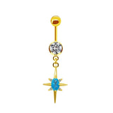 Blue Shooting Star Belly Bar - ILLUSIVE JEWELS