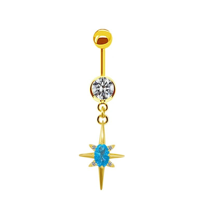 Blue Shooting Star Belly Bar - ILLUSIVE JEWELS