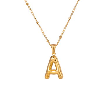 Bubble Letter Initial Necklace