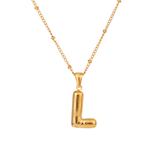 Bubble Letter Initial Necklace - ILLUSIVE JEWELS