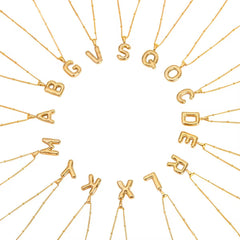 Bubble Letter Initial Necklace - ILLUSIVE JEWELS USA