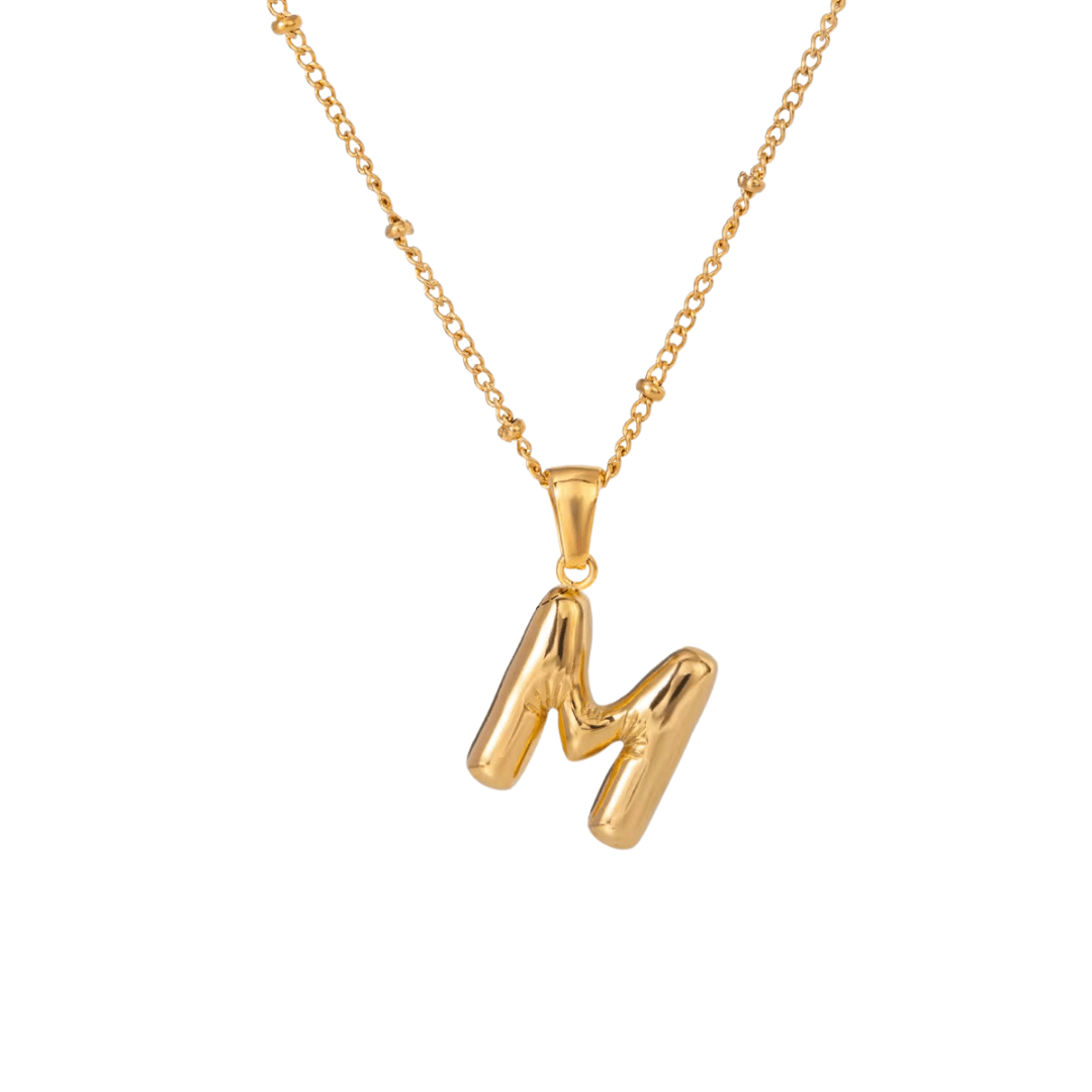 Bubble Letter Initial Necklace - ILLUSIVE JEWELS