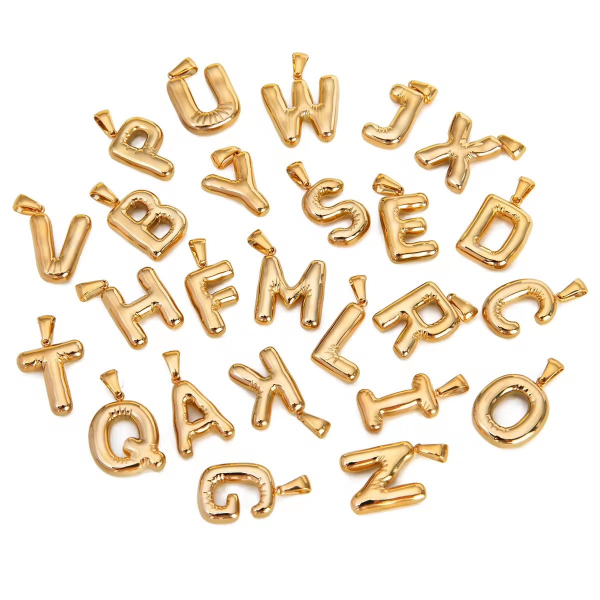 Bubble Letter Initial Necklace - ILLUSIVE JEWELS
