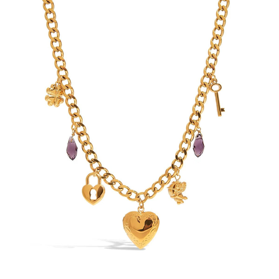 Charms & Heart Necklace