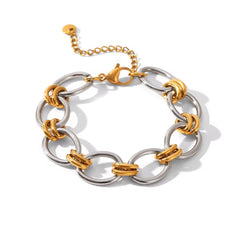 Chunky Chain Mixed Metal Bracelet - ILLUSIVE JEWELS USA