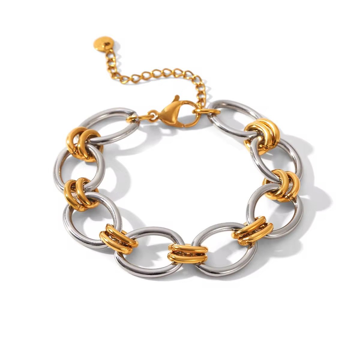 Chunky Chain Mixed Metal Bracelet - ILLUSIVE JEWELS