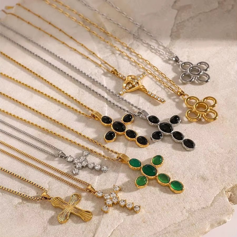 Clea Silver Cross Necklace