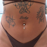 Diamanté Shooting Star Belly Bar - ILLUSIVE JEWELS