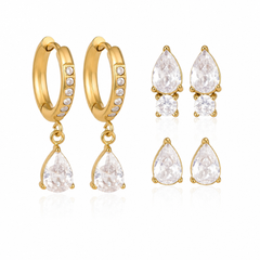 Romy Gold Teardrop Earring Set