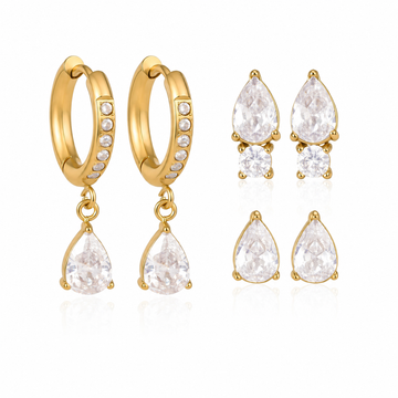 Romy Gold Teardrop Earring Set
