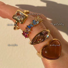 Esme Pink Heart Ring — features
