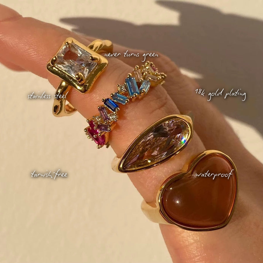 Esme Pink Heart Ring — features