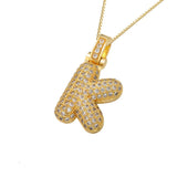 Gold Icy Bubble Letter Initial Necklace - ILLUSIVE JEWELS