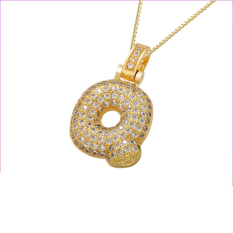 Gold Icy Bubble Letter Initial Necklace - ILLUSIVE JEWELS