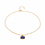 Gold Lapis Lazuli Pendant Necklace - ILLUSIVE JEWELS