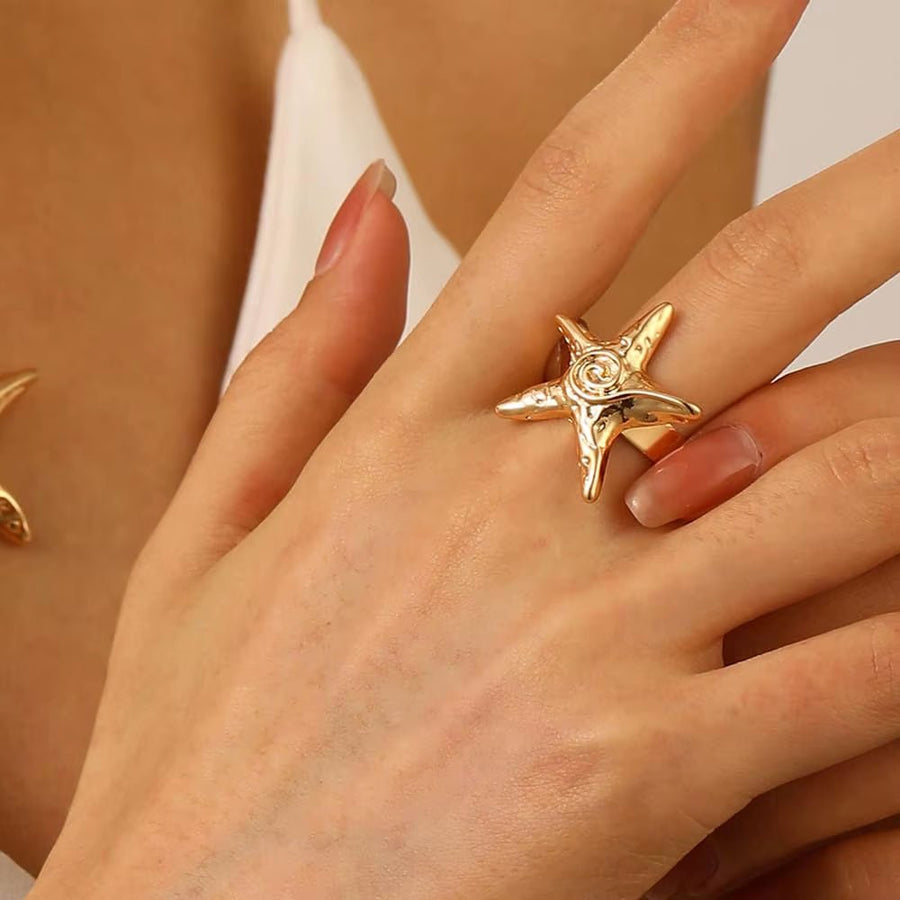 Gold Sable Starfish Ring