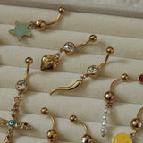 Gold Strawberry Belly Bar - ILLUSIVE JEWELS