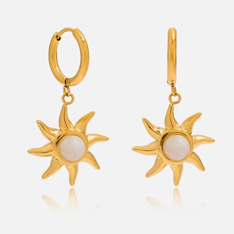 Gold Sun Huggie Hoops