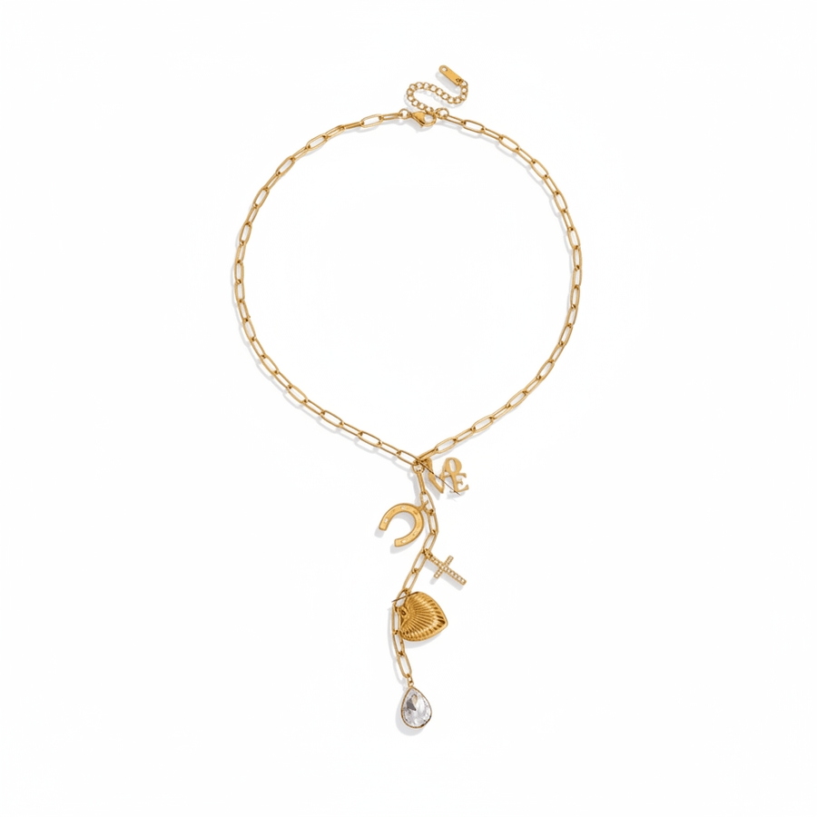 Gold Tessa Charm Necklace