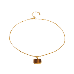 Gold Tiger Eye Pendant Necklace - ILLUSIVE JEWELS USA
